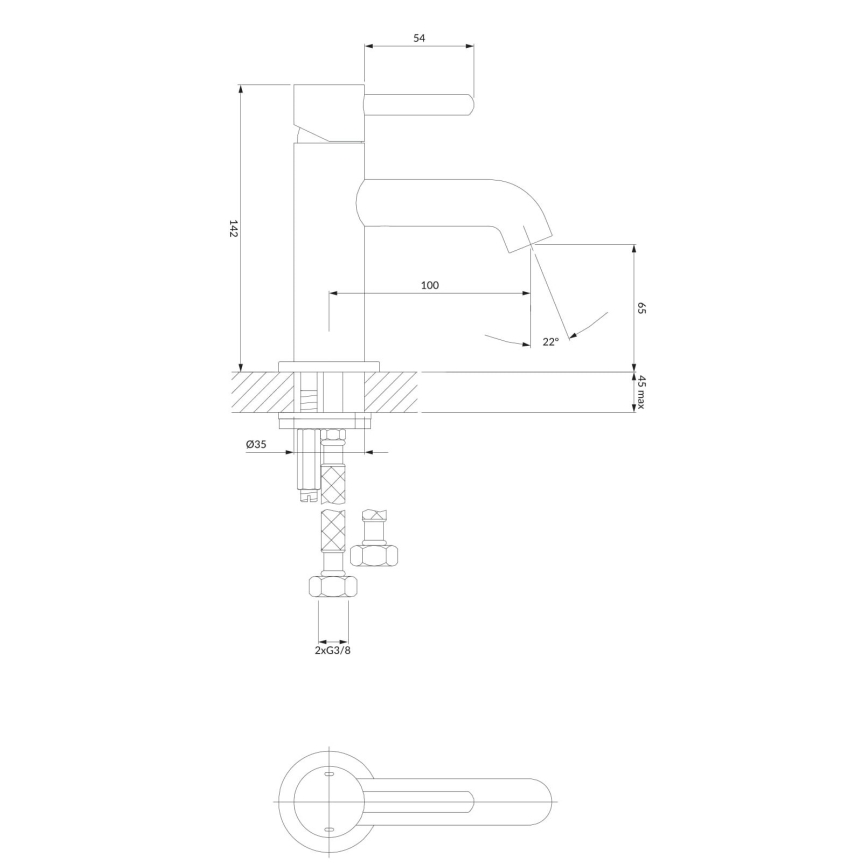 OMNIRES Y1210CR - Kraan voor wastafel Y 14,2 cm glanzend chroom