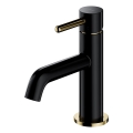 OMNIRES Y1210NBLGL - Wastafelkraan Y 16,2 cm, halfmat zwart/glanzend goud