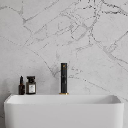 OMNIRES Y1210NBLGL - Wastafelkraan Y 16,2 cm, halfmat zwart/glanzend goud