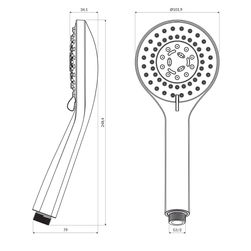 OMNIRES YOSEMITE-RBL - Handdouche YOSEMITE mat zwart