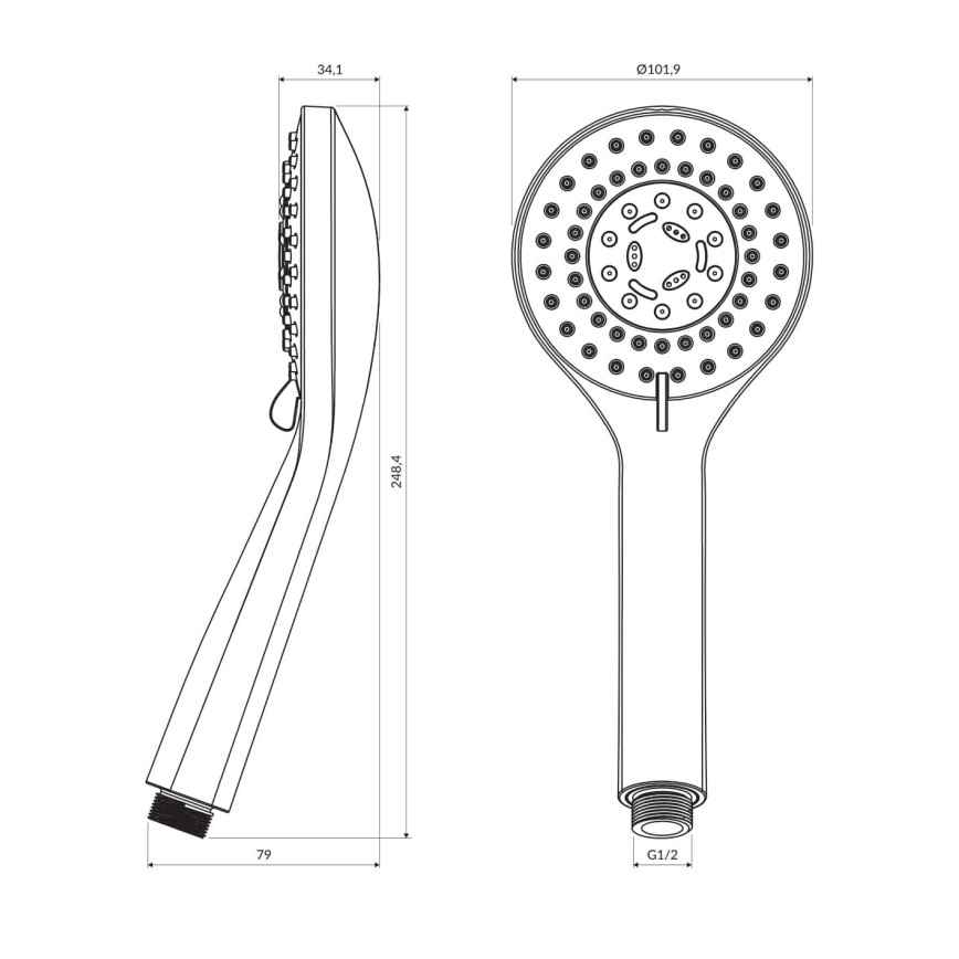 OMNIRES YOSEMITE-RCR - Handdouche YOSEMITE glanzend chroom