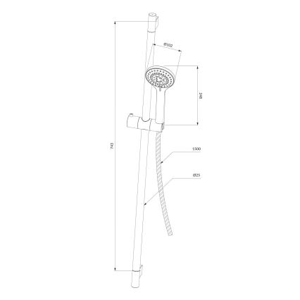 OMNIRES YOSEMITE-SCR - Doucheset YOSEMITE glanzend chroom