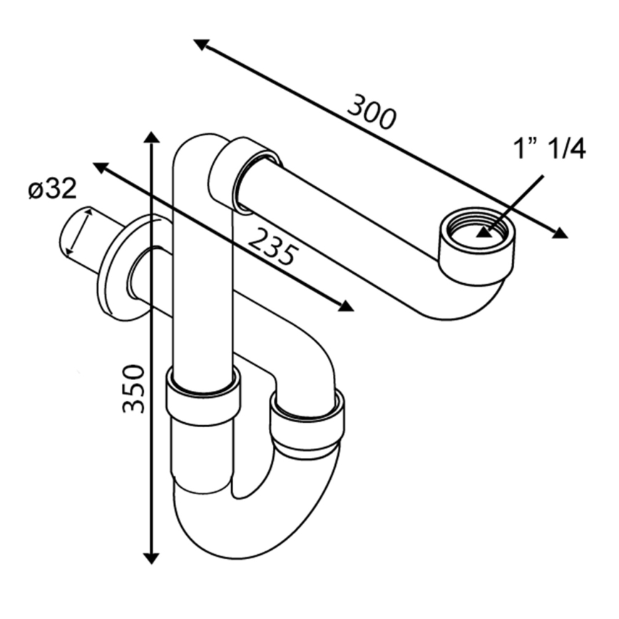 Omp tea - Wastafelsifon glanzend chroom