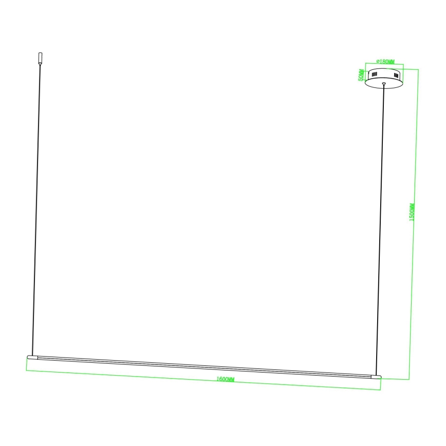 Ondaluce - Dimbare LED-hanglamp aan kabel GENIUS LED/28W/230V zwart