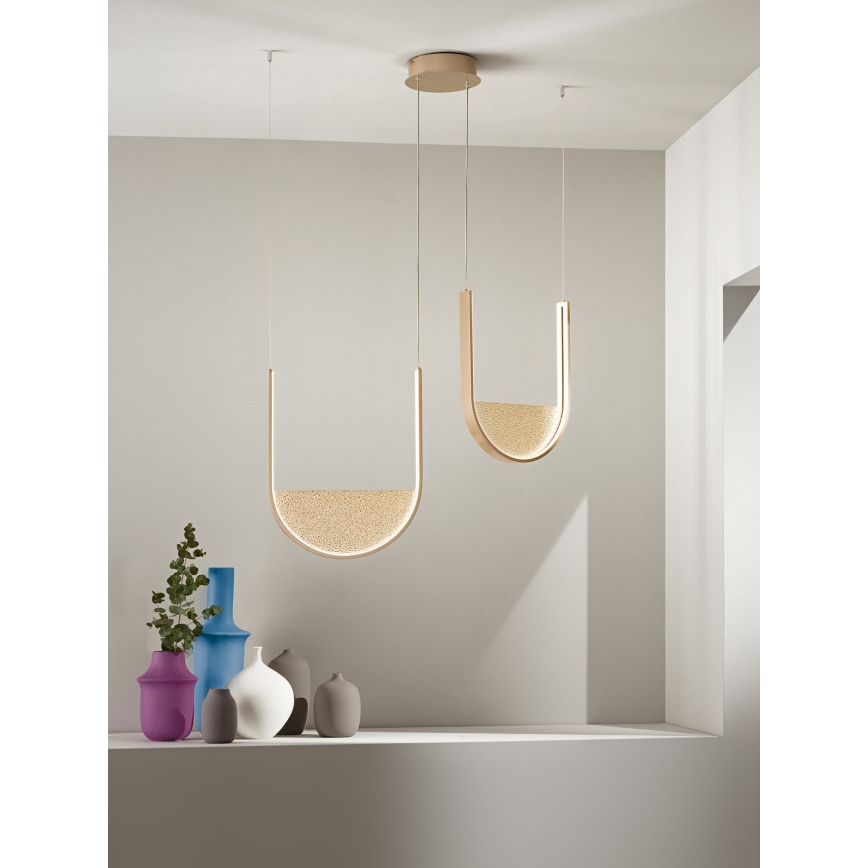 Ondaluce - dimbare LED-hanglamp aan kabel LOTUS LED/55W/230V goud