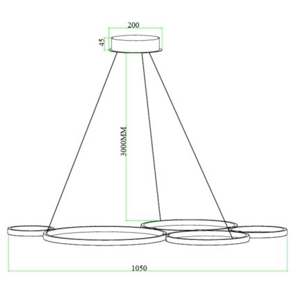Ondaluce - Dimbare LED-hanglamp aan kabel POIS LED/60W/230V goudkleurig