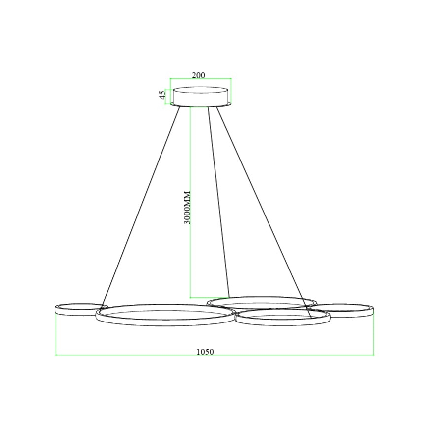Ondaluce - dimbare LED-hanglamp aan kabel POIS LED/60W/230V zilver