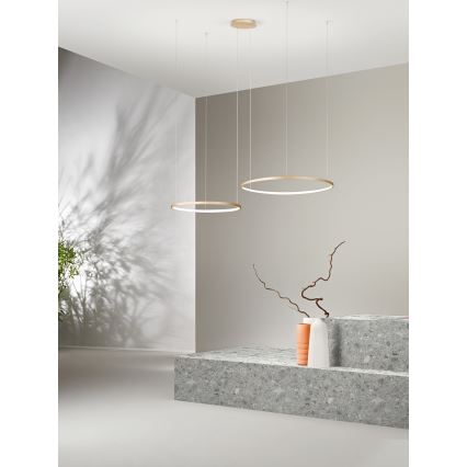 Ondaluce - Dimbare LED-kroonluchter aan kabel SOEL LED/28W/230V + LED/38W Ø 80/60 cm goudkleurig