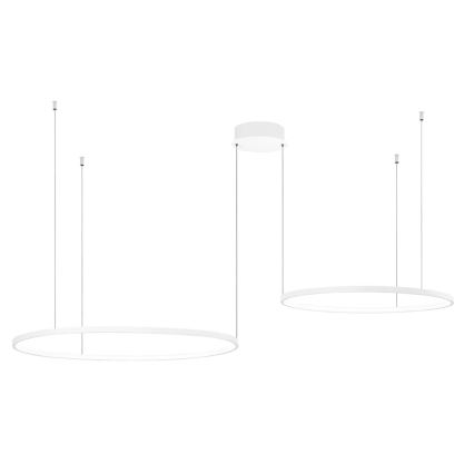 Ondaluce - SOEL dimbare LED-hanglamp aan kabel LED/28W/230V + LED/38W 3000/4000K Ø 80/60 cm wit