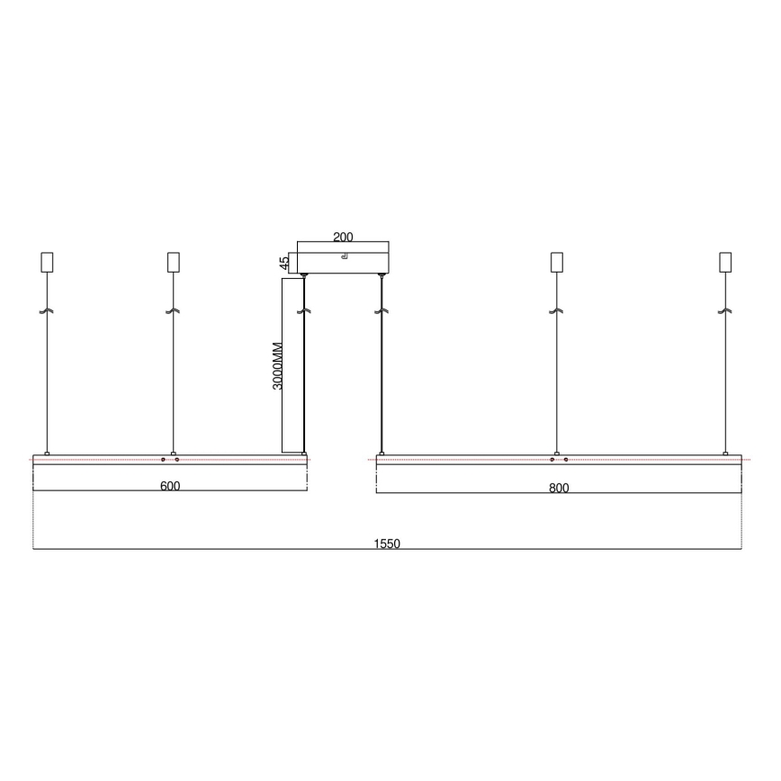 Ondaluce - SOEL dimbare LED-hanglamp aan kabel LED/28W/230V + LED/38W 3000/4000K Ø 80/60 cm wit
