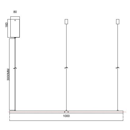 Ondaluce - Dimbare LED-hanglamp aan kabel SOEL LED/47W/230V Ø 100 cm goudkleurig