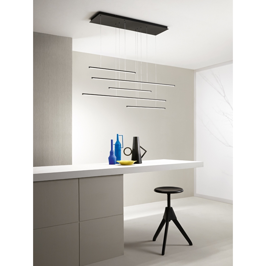 Ondaluce - Dimbare LED-hanglamp met kabel GENIUS LED/72W/230V zwart