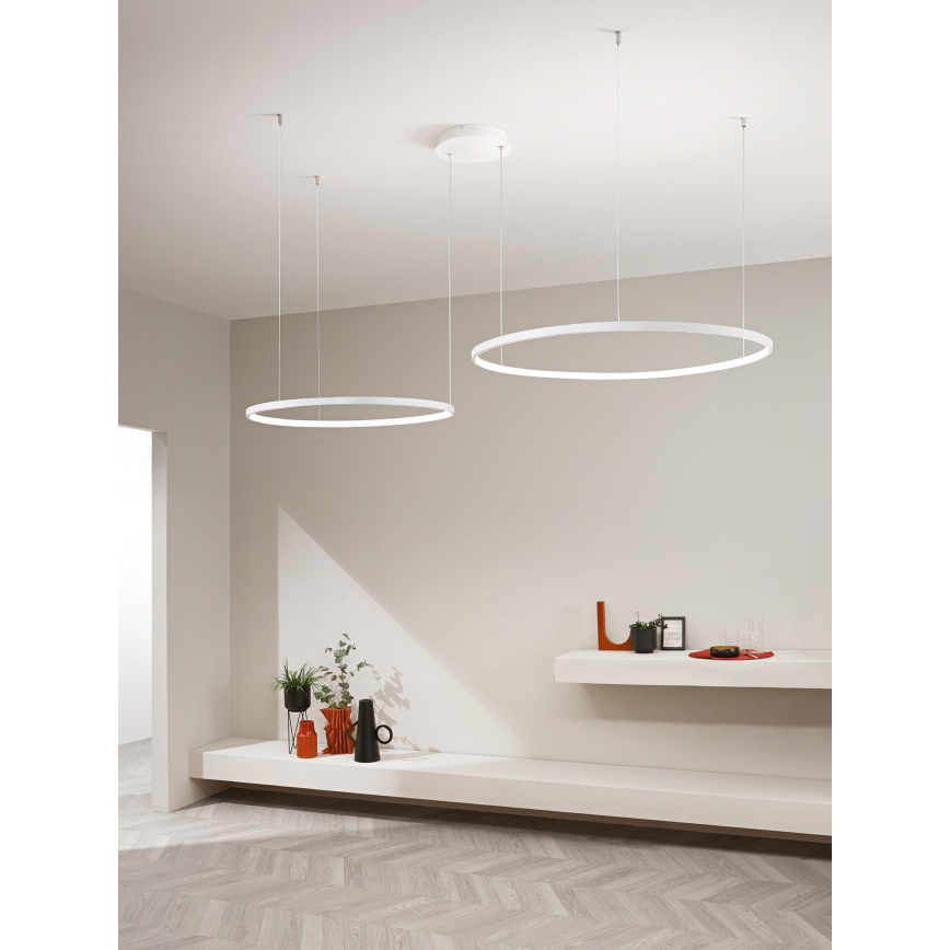 Ondaluce - LED dimbare kroonluchter aan kabel SOEL LED/28W/230V + LED/38W Ø 80/60 cm wit