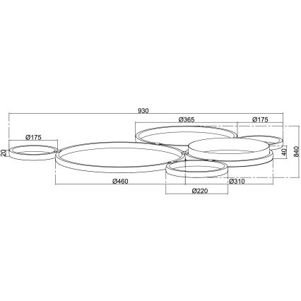Ondaluce - dimbare LED-plafondlamp POIS LED/68W/230V zilverkleurig