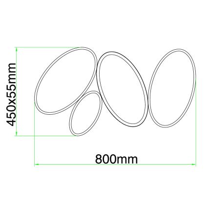 Ondaluce - Dimbare LED-plafondlamp RICE LED/34W/230V 45x80 cm goud