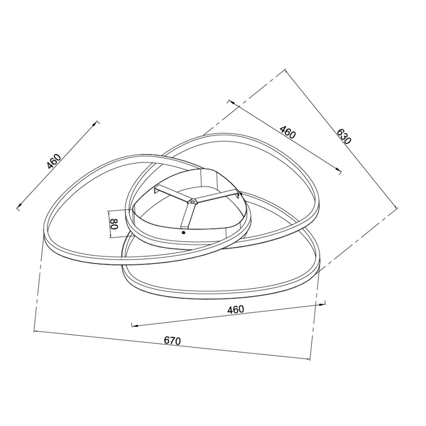 Ondaluce - Dimbare LED-plafondlamp ROSE LED/70W/230V goud