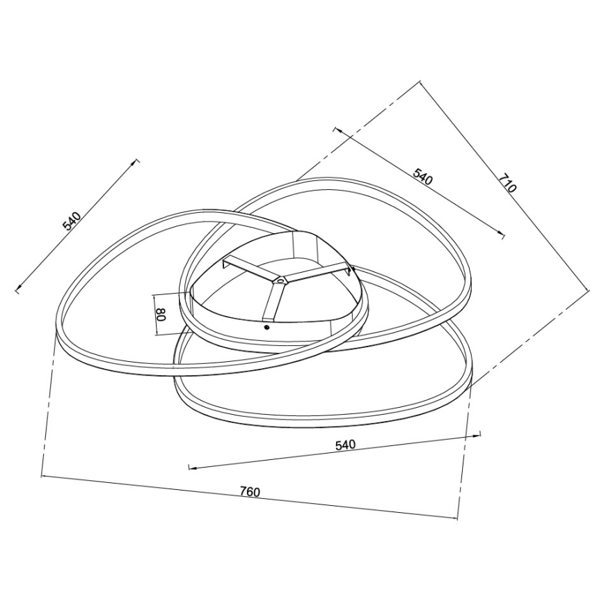 Ondaluce - dimbare LED-plafondlamp ROSE LED/80W/230V goudkleurig