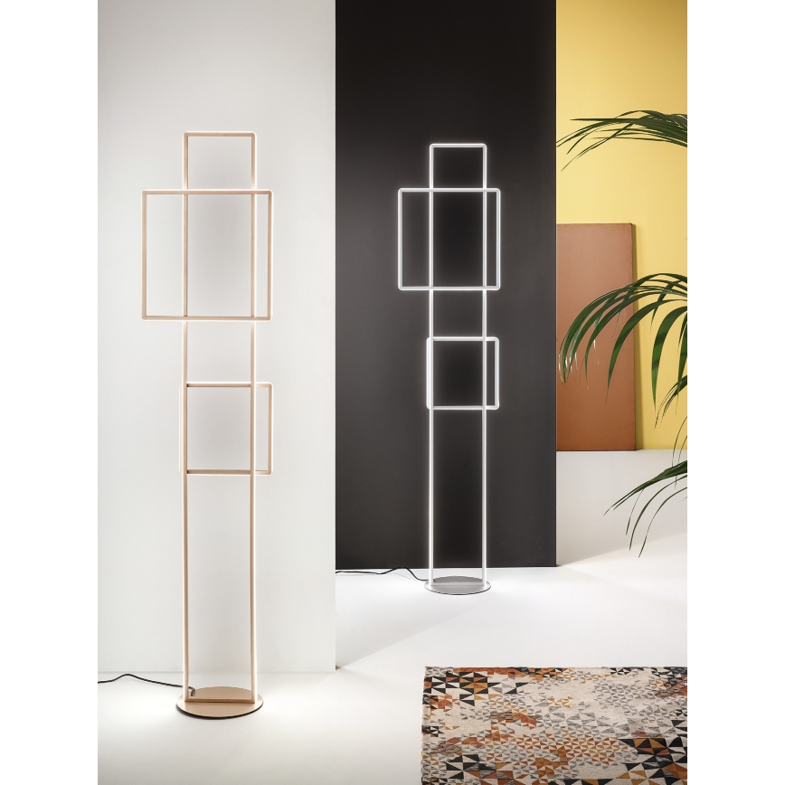 Ondaluce - Dimbare LED-vloerlamp DOWEL LED/77W/230V zilverkleurig