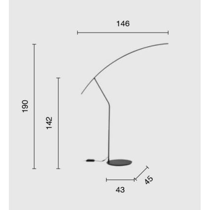 Ondaluce - Dimbare LED-vloerlamp FOLAGA LED/30W/230V 190 cm zwart