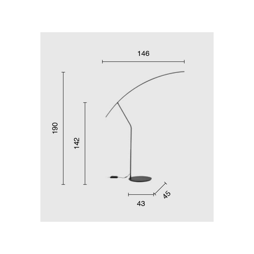 Ondaluce - Dimbare LED-vloerlamp FOLAGA LED/30W/230V 190 cm zwart