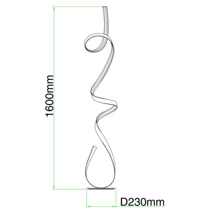 Ondaluce - Dimbare LED-vloerlamp LUMEN LED/30W/230V 160 cm zilver