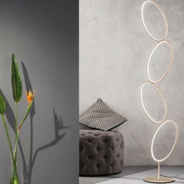 Ondaluce - dimbare LED-vloerlamp RICE LED/38W/230V 166 cm goudkleurig