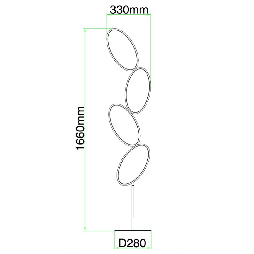 Ondaluce - dimbare LED-vloerlamp RICE LED/38W/230V goudkleurig