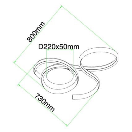 Ondaluce - Dimbare LED-wandlamp TWIST LED/57W/230V wit