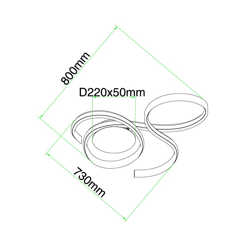 Ondaluce - Dimbare LED-wandlamp TWIST LED/57W/230V wit