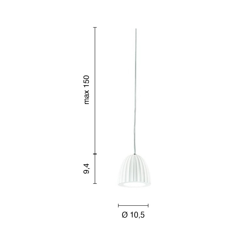 Ondaluce - Hanglamp aan kabel CONCRETE 1xGU10/7,5W/230V Ø 10,5 cm beton/wit