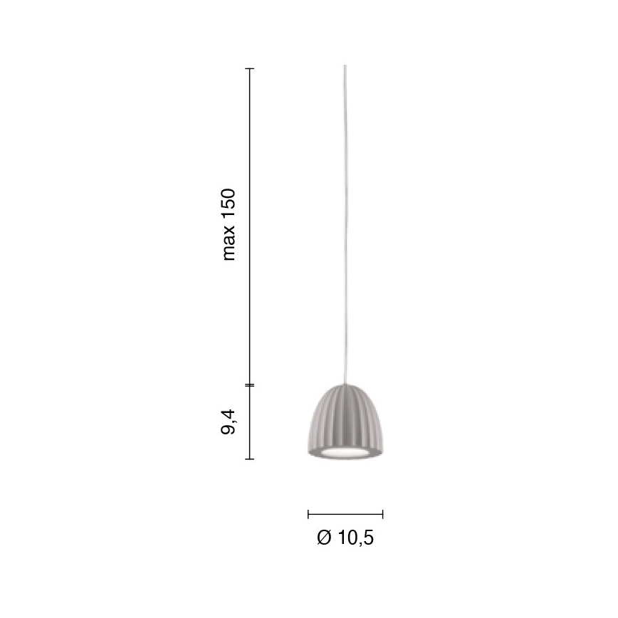 Ondaluce - Hanglamp aan kabel CONCRETE 1xGU10/7,5W/230V Ø 10,5 cm betongrijs