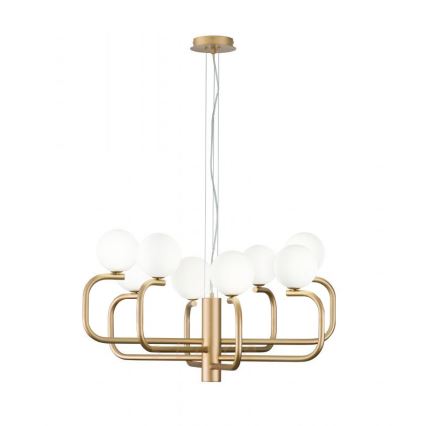 Ondaluce - Hanglamp aan kabel JEPPY 8xG9/7W/230V Ø 78,5 cm goud/wit