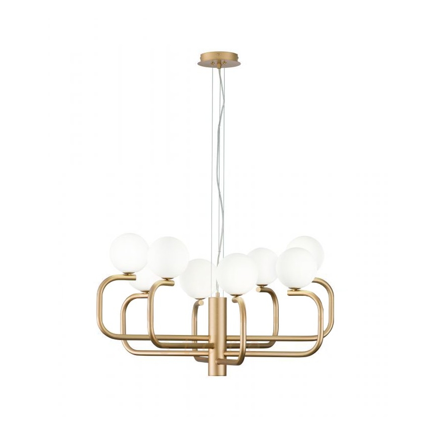Ondaluce - Hanglamp aan kabel JEPPY 8xG9/7W/230V Ø 78,5 cm goud/wit