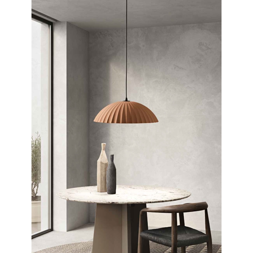 Ondaluce - Hanglamp aan kabel RUSTIC 1xE27/15W/230V Ø 50 cm beton/bruin