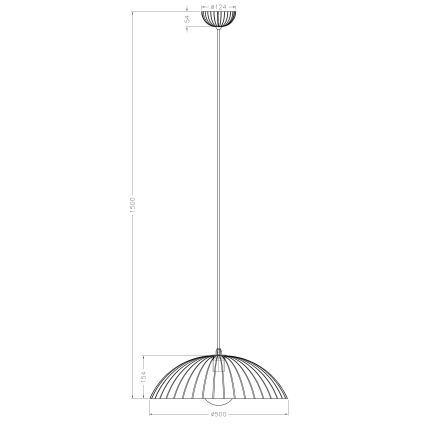 Ondaluce - Hanglamp aan kabel RUSTIC 1xE27/15W/230V Ø 50 cm beton/bruin