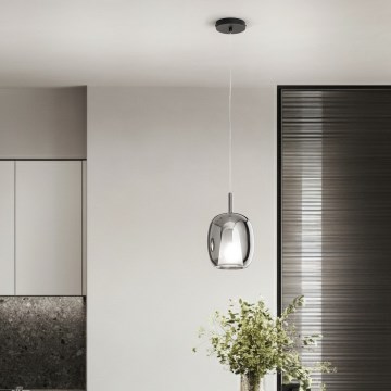 Ondaluce - Hanglamp aan kabel THELMA 3xE27/15W/230V rookgrijs