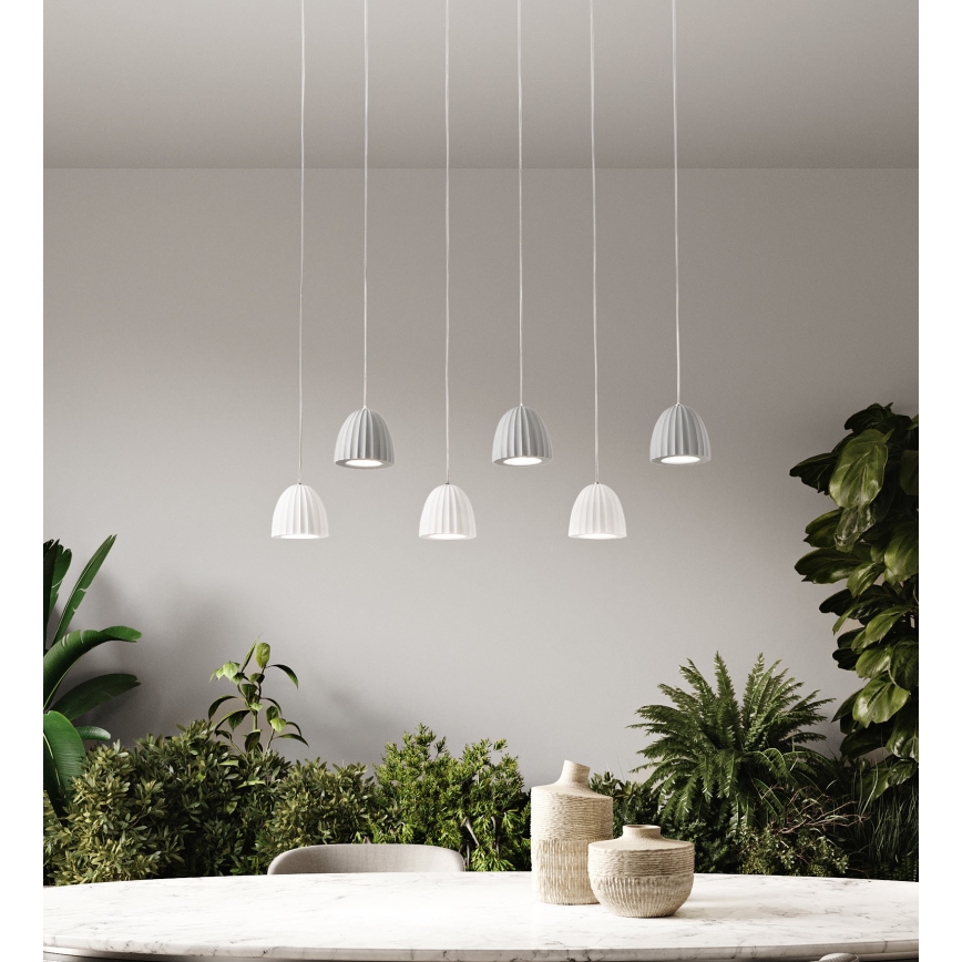 Ondaluce - Hanglamp aan snoer CONCRETE 1xGU10/7,5W/230V Ø 10,5 cm beton wit