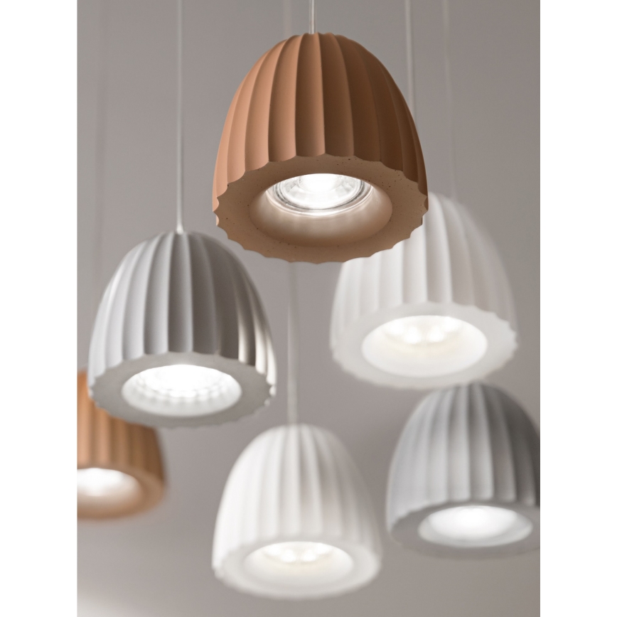 Ondaluce - Hanglamp aan snoer CONCRETE 1xGU10/7,5W/230V Ø 10,5 cm beton wit