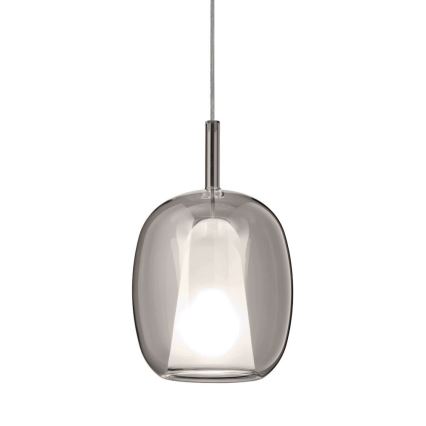 Ondaluce - Hanglamp aan snoer THELMA 1xE27/15W/230V Ø 19,5 cm zwart/rookgrijs