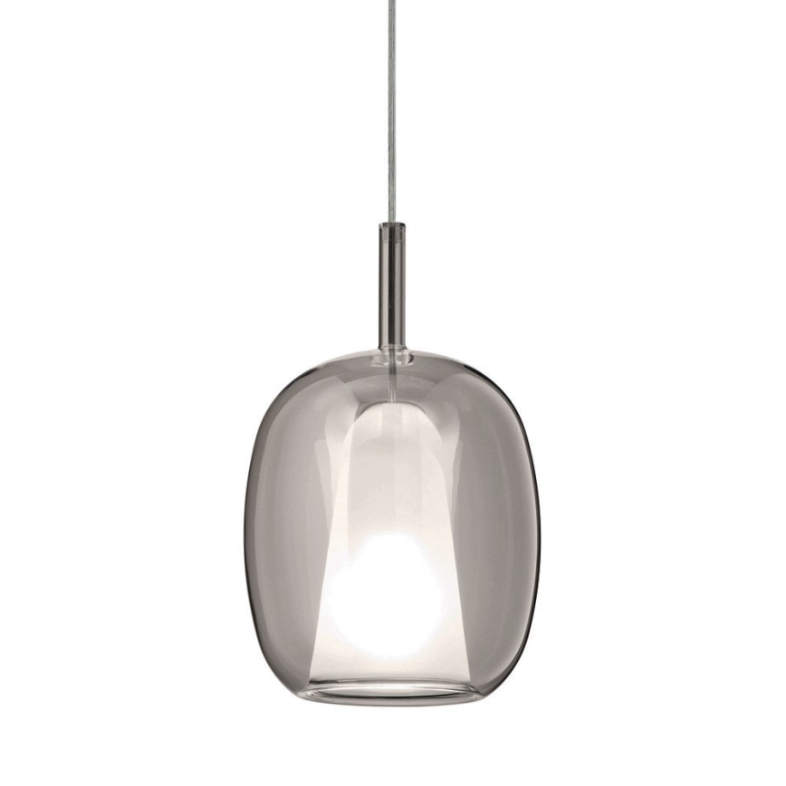 Ondaluce - Hanglamp aan snoer THELMA 1xE27/15W/230V Ø 19,5 cm zwart/rookgrijs