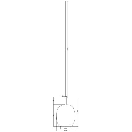 Ondaluce - Hanglamp aan snoer THELMA 1xE27/15W/230V Ø 19,5 cm zwart/rookgrijs