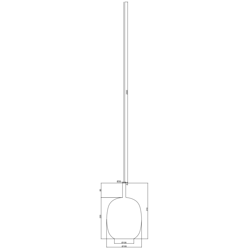 Ondaluce - Hanglamp aan snoer THELMA 1xE27/15W/230V Ø 19,5 cm zwart/rookgrijs