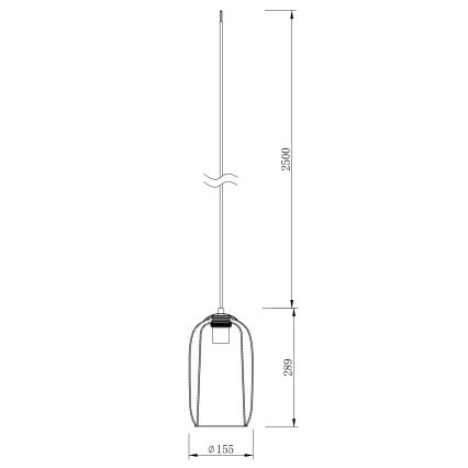 Ondaluce - Hanglamp met kabel BONNIE 1xE27/15W/230V Ø 15 cm gerookt zwart