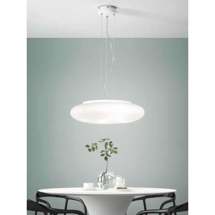 Ondaluce - Hanglamp met kabel DODI 2xE27/15W/230V Ø 53 cm wit