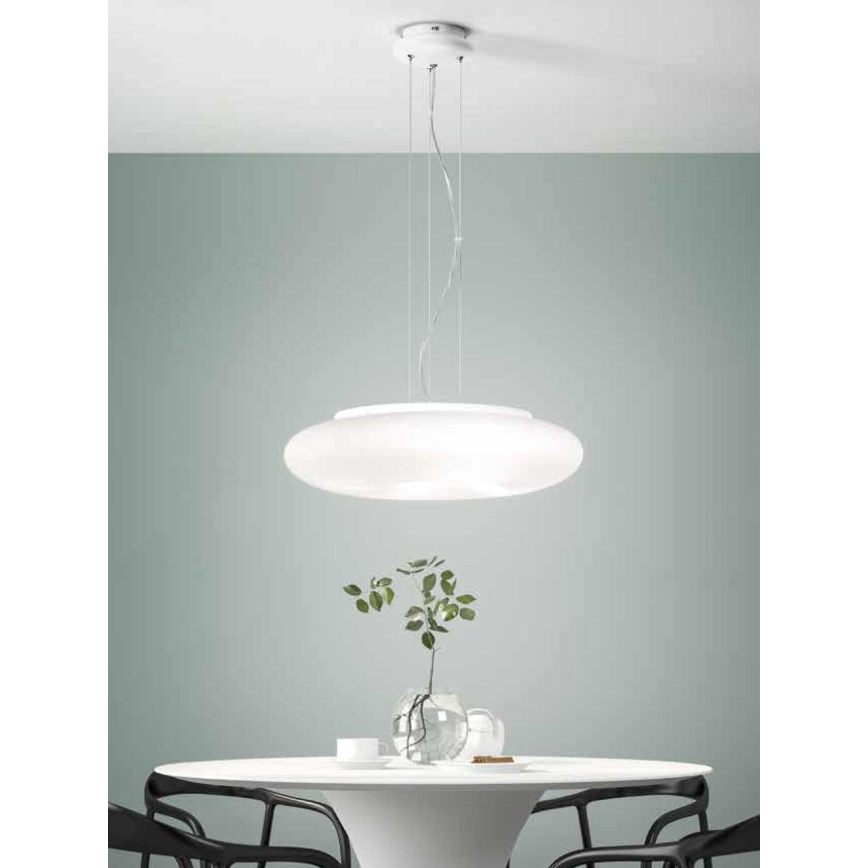 Ondaluce - Hanglamp met kabel DODI 2xE27/15W/230V Ø 53 cm wit