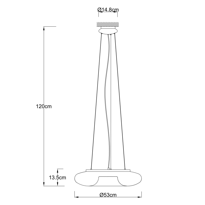 Ondaluce - Hanglamp met kabel DODI 2xE27/15W/230V Ø 53 cm wit