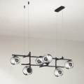 Ondaluce - Hanglamp met kabel JEWEL 6xE14/10W/230V rookzwart