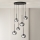 Ondaluce - Hanglamp met kabel JEWEL 6xE14/10W/230V Ø 55 cm zwart/gerookt zwart