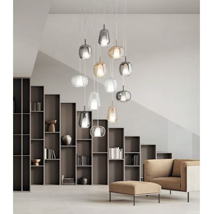 Ondaluce - Hanglamp met kabel THELMA 1xE27/15W/230V rookbeige