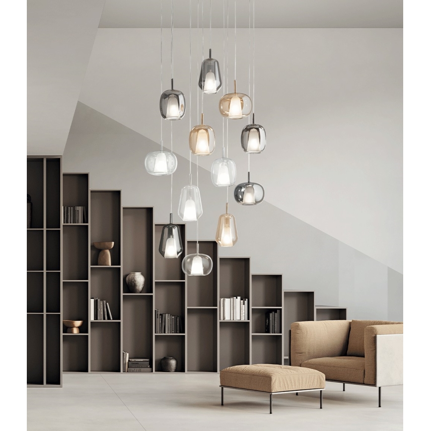 Ondaluce - Hanglamp met kabel THELMA 1xE27/15W/230V rookbeige